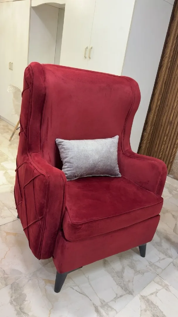 طقم كنب modern 🛋️ راقي جداً ، 7 مقاعد 💺، خشب سويد 🪵 بالكامل ، اسفنج دانلوب ، قماش