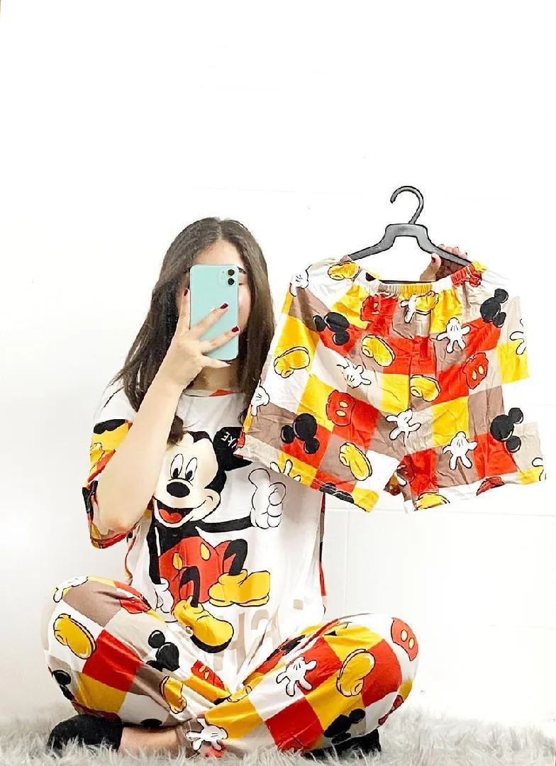 بجامات صيفية ثلاث قطع  خامة تجنن