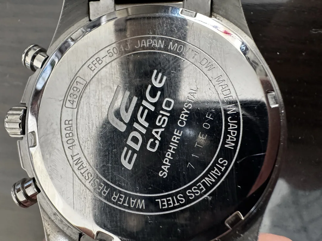 ساعة Casio Edifice Sapphire أصلية — ستانلس ستيل / Japan Mov’t / WR 10BAR