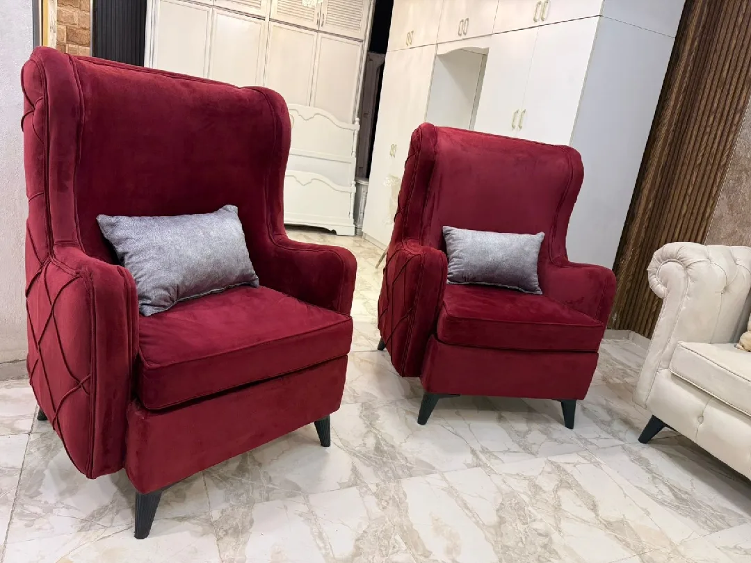 طقم كنب modern 🛋️ راقي جداً ، 7 مقاعد 💺، خشب سويد 🪵 بالكامل ، اسفنج دانلوب ، قماش