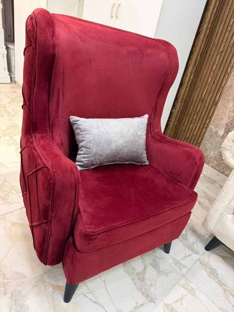 طقم كنب modern 🛋️ راقي جداً ، 7 مقاعد 💺، خشب سويد 🪵 بالكامل ، اسفنج دانلوب ، قماش