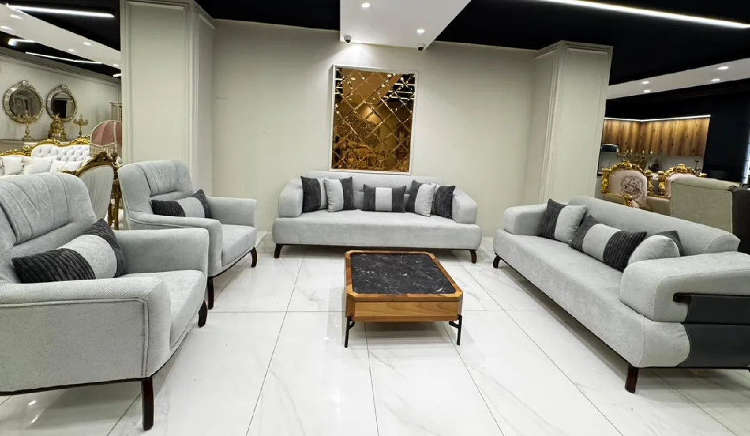 طقم كنب 7مقاعد خشب زان