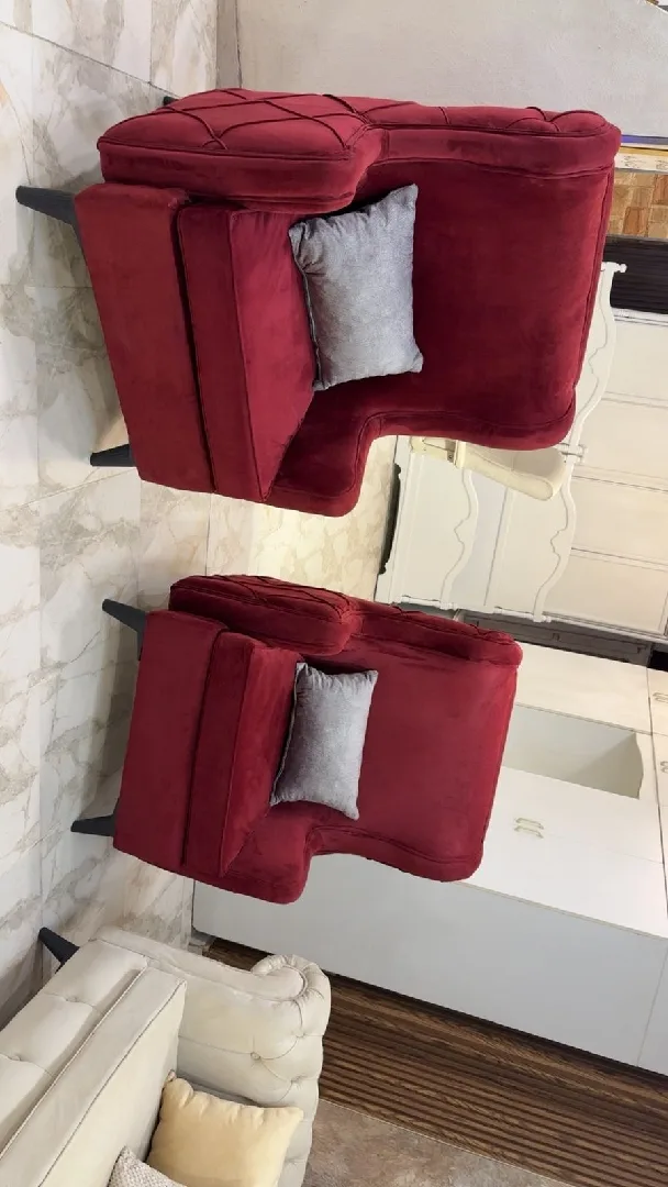 طقم كنب modern 🛋️ راقي جداً ، 7 مقاعد 💺، خشب سويد 🪵 بالكامل ، اسفنج دانلوب ، قماش