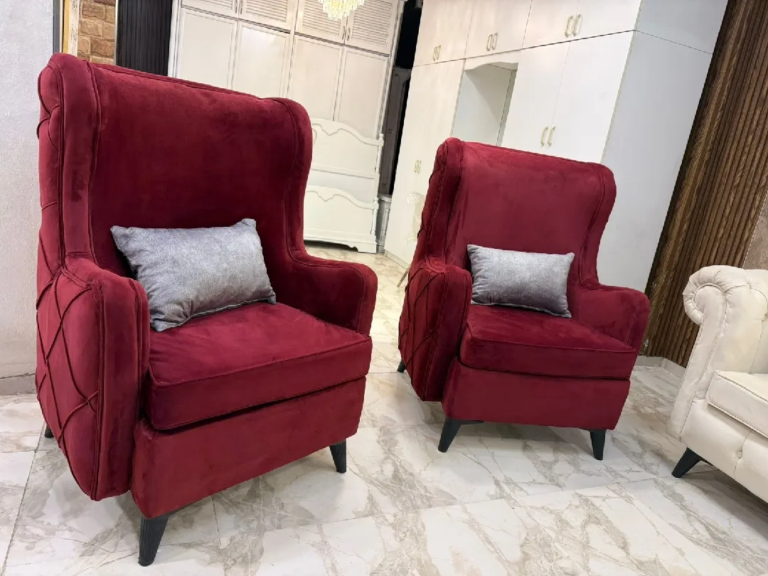 طقم كنب modern 🛋️ راقي جداً ، 7 مقاعد 💺، خشب سويد 🪵 بالكامل ، اسفنج دانلوب ، قماش