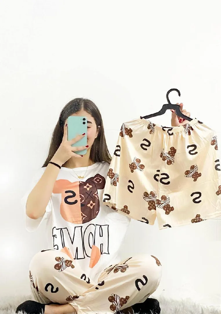 بجامات صيفية ثلاث قطع  خامة تجنن