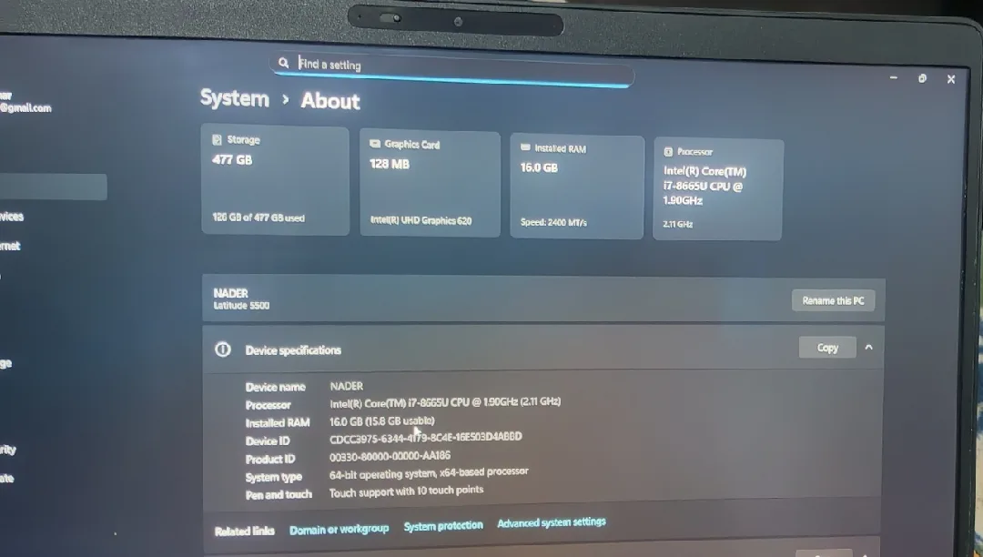 Dell latitude 5500 touh screen