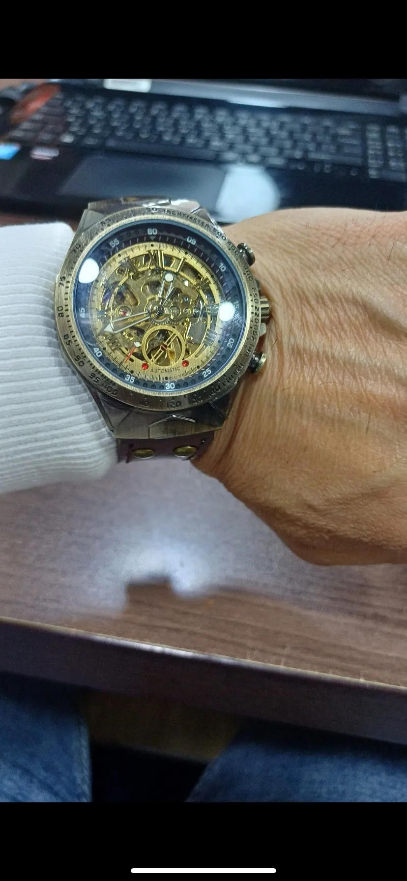 Shenhua ساعة اوتوماتيك للرجال لا تحتاج بطارية