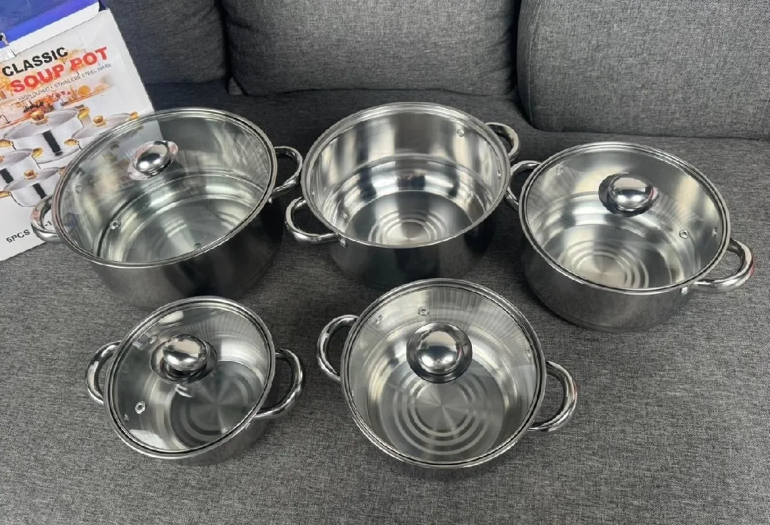 ✨🍲 طقم طناجر ستانلس ستيل