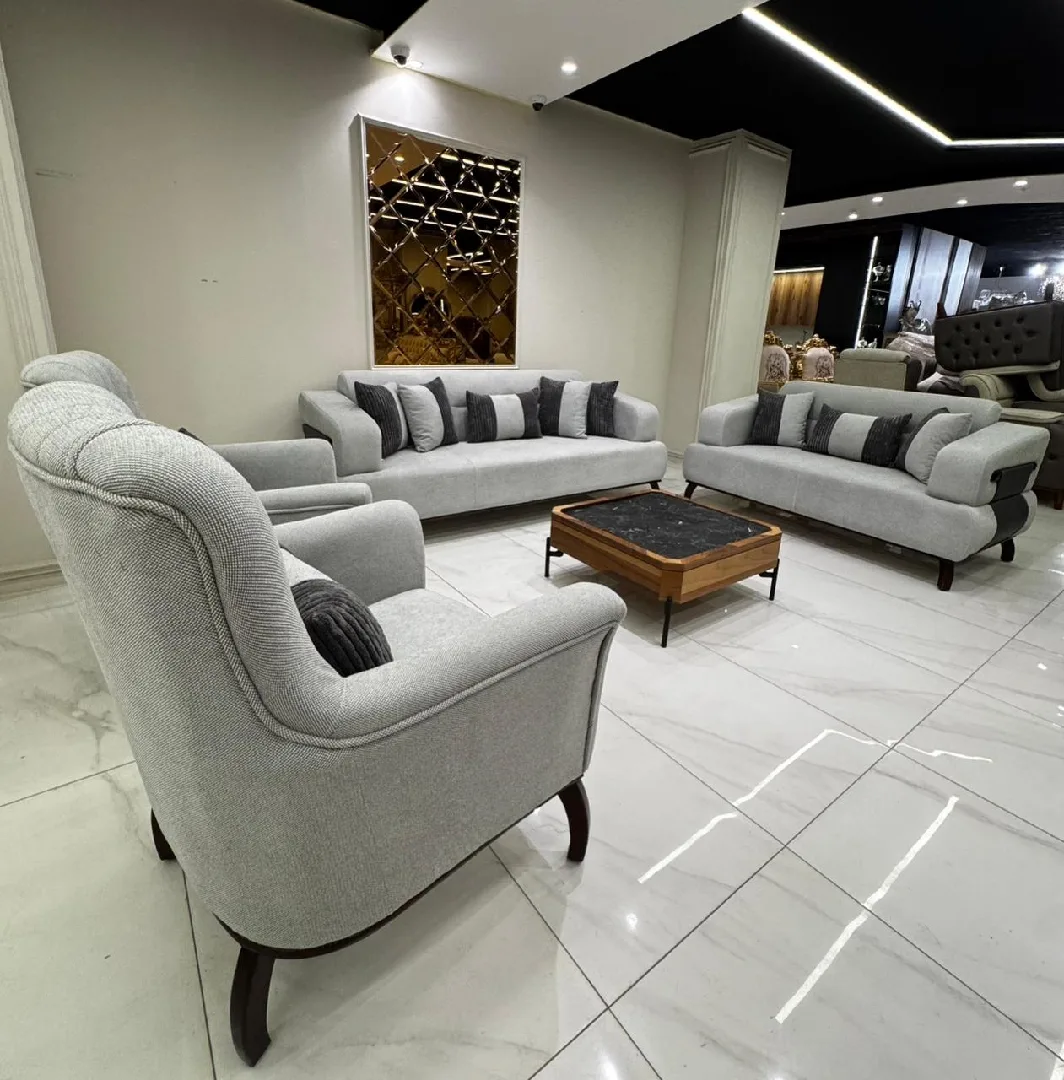 طقم كنب 7مقاعد خشب زان