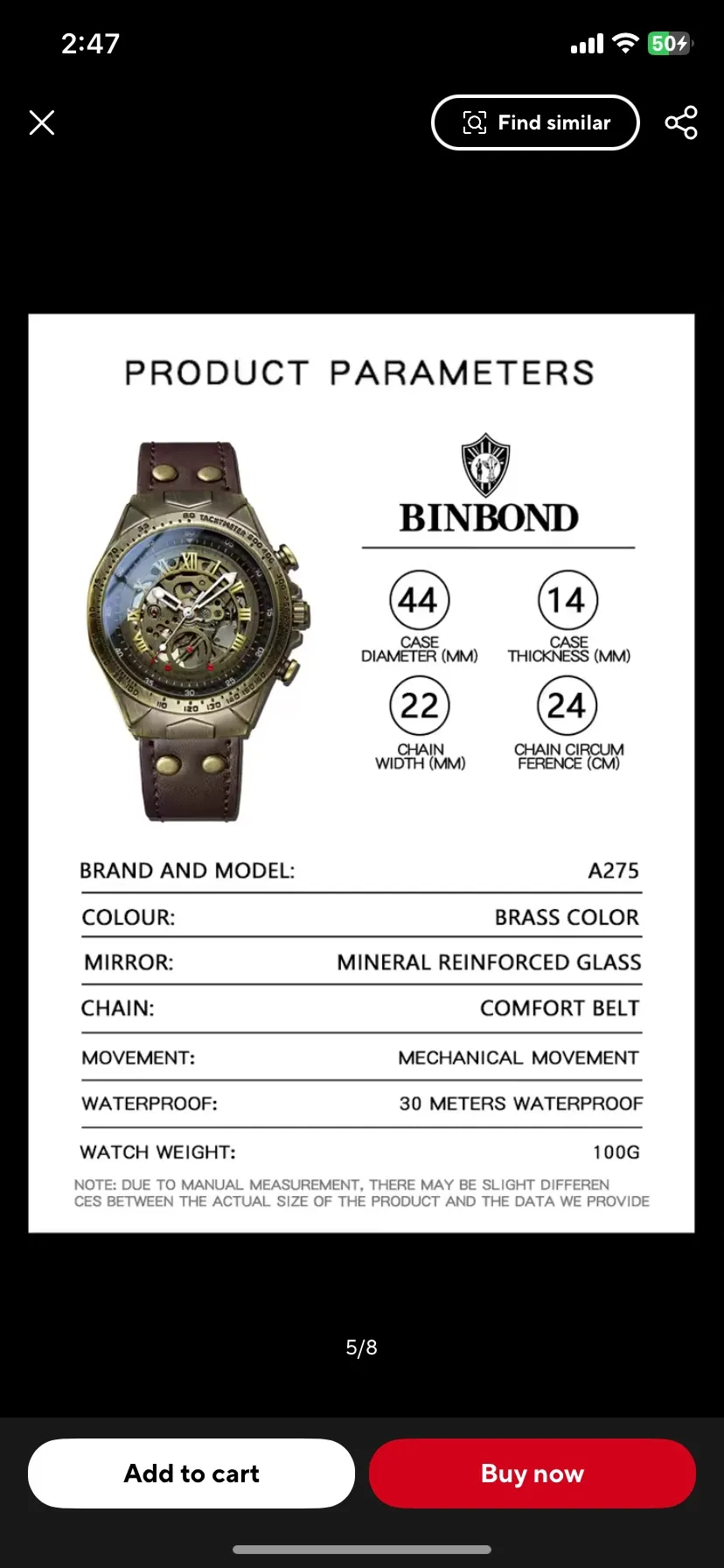 Shenhua ساعة اوتوماتيك للرجال لا تحتاج بطارية