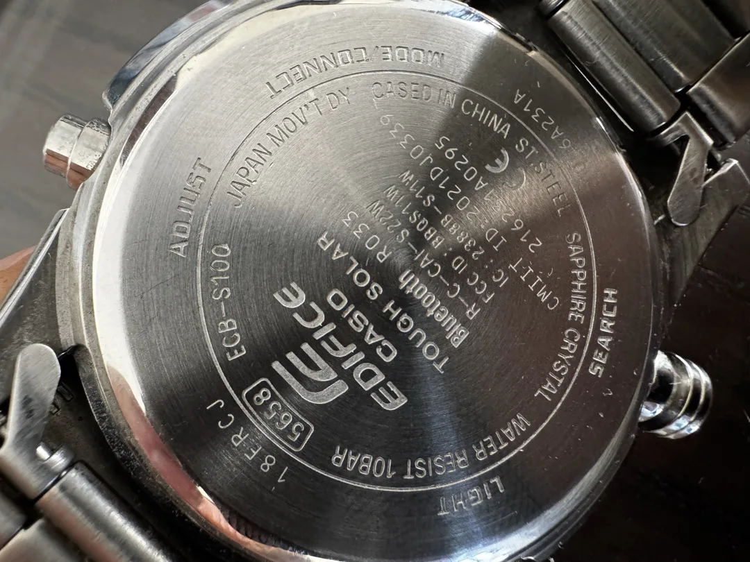 ساعة Casio Edifice ECB-S100 أصلية — Tough Solar / Bluetooth / Sapphir