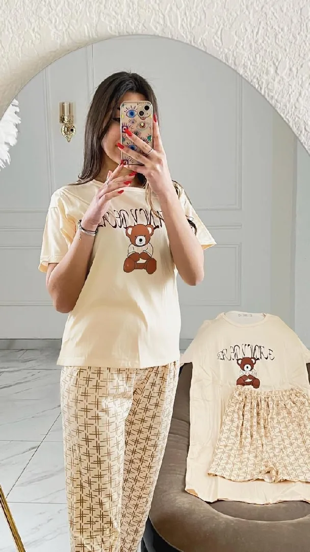 بجامات صيفية ثلاث قطع  خامة تجنن