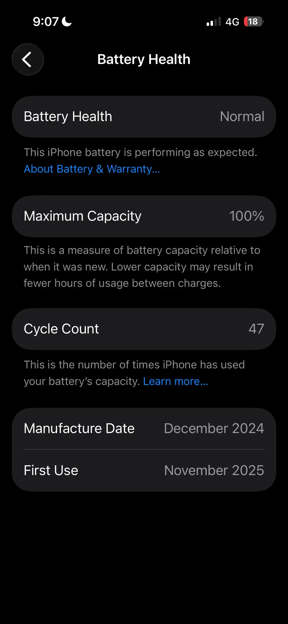 ايفون ١٥ بطارية ١٠٠ وكالة للبيع