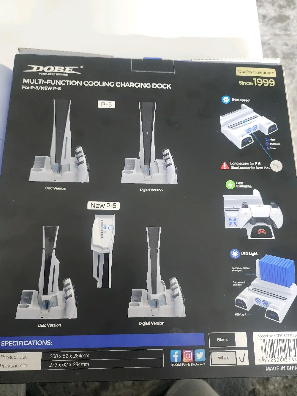 PS5 stand DOBE with cooling and charging dock