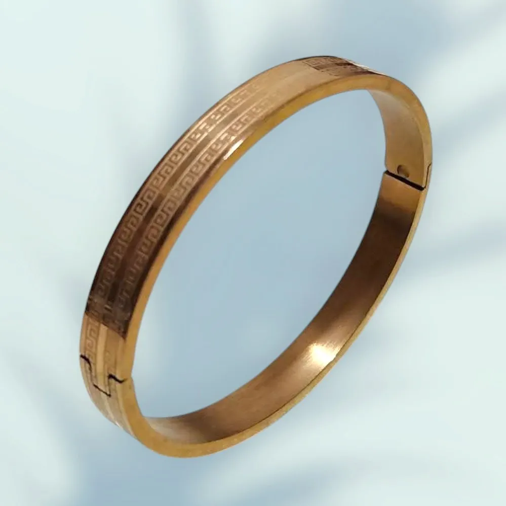 سوار نحاس مشغول يدوي طلاء ذهب