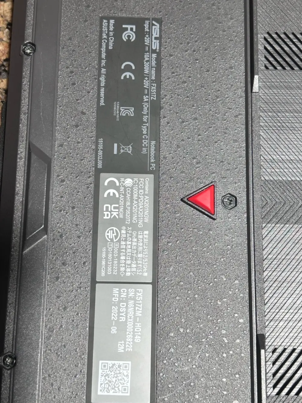 ASUS TUF F15 laptop مواصفات عالية gaming