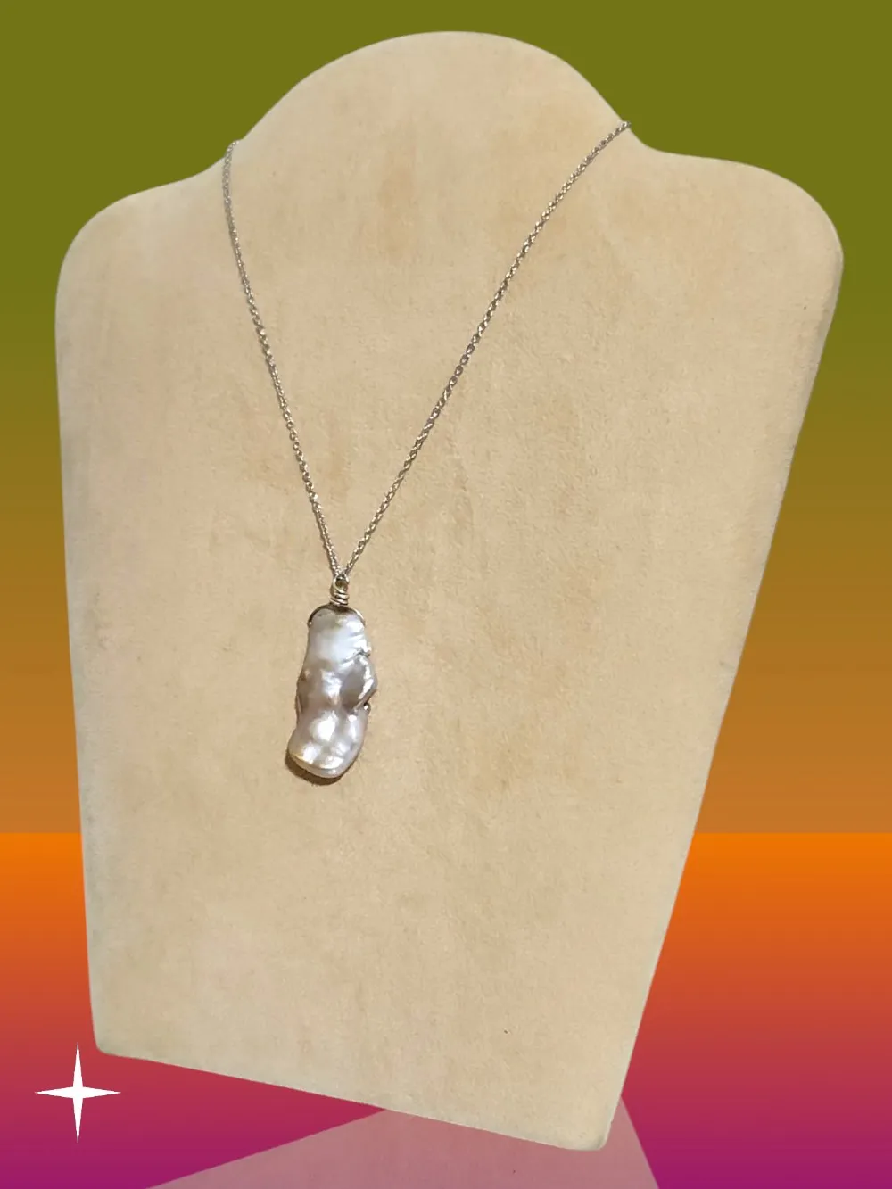 قلادة لؤلؤة كيشي الباروكية الطبيعية