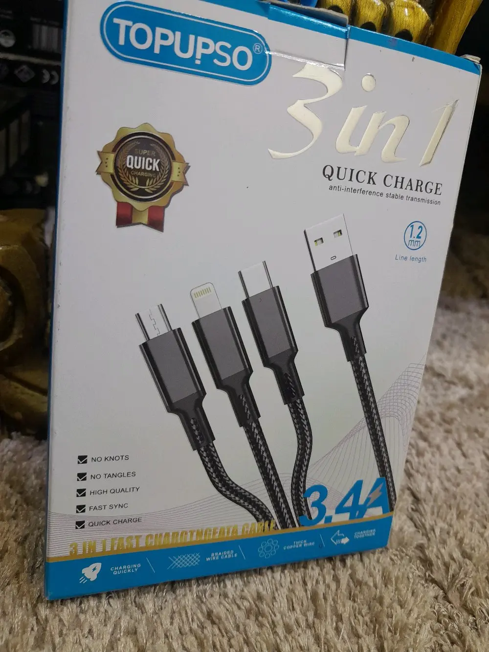 شاحن ايفون + وصلة ثلاثية