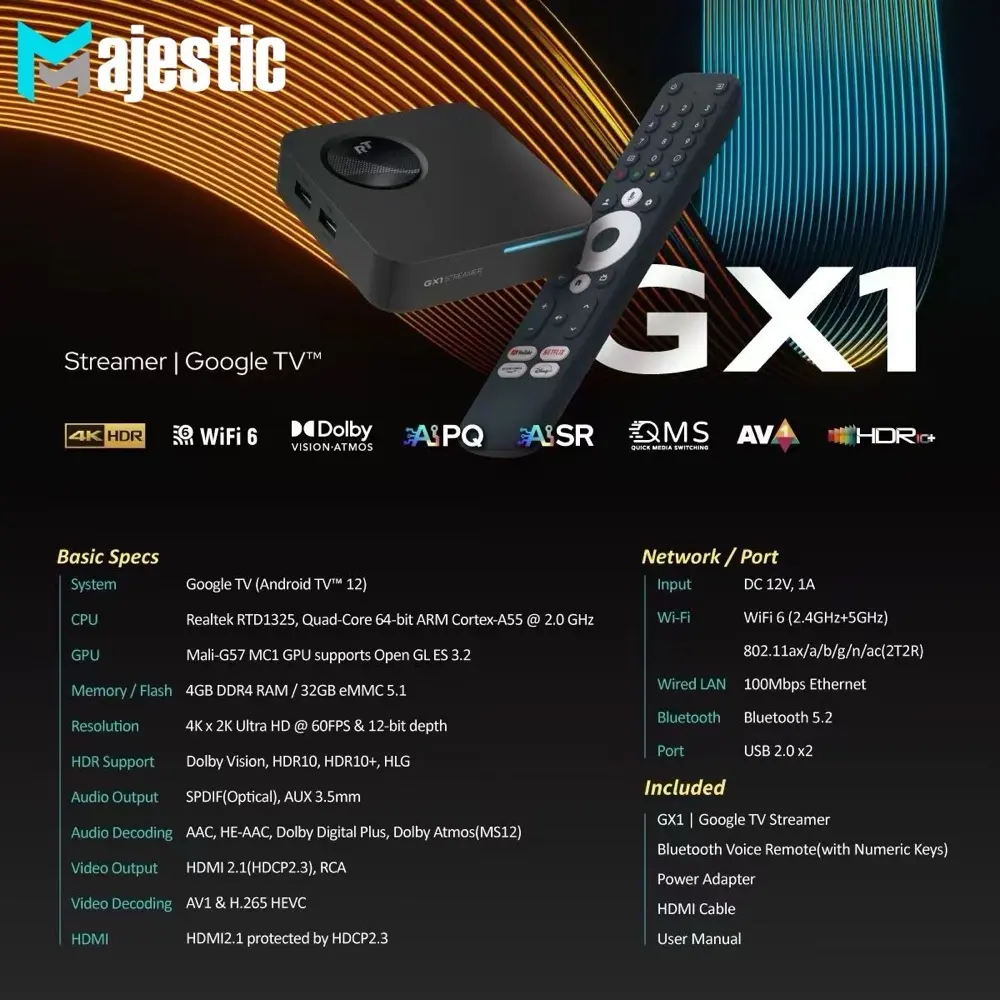 جهاز اندرويد مرخص بوكس ماجستيك gx1 google tv