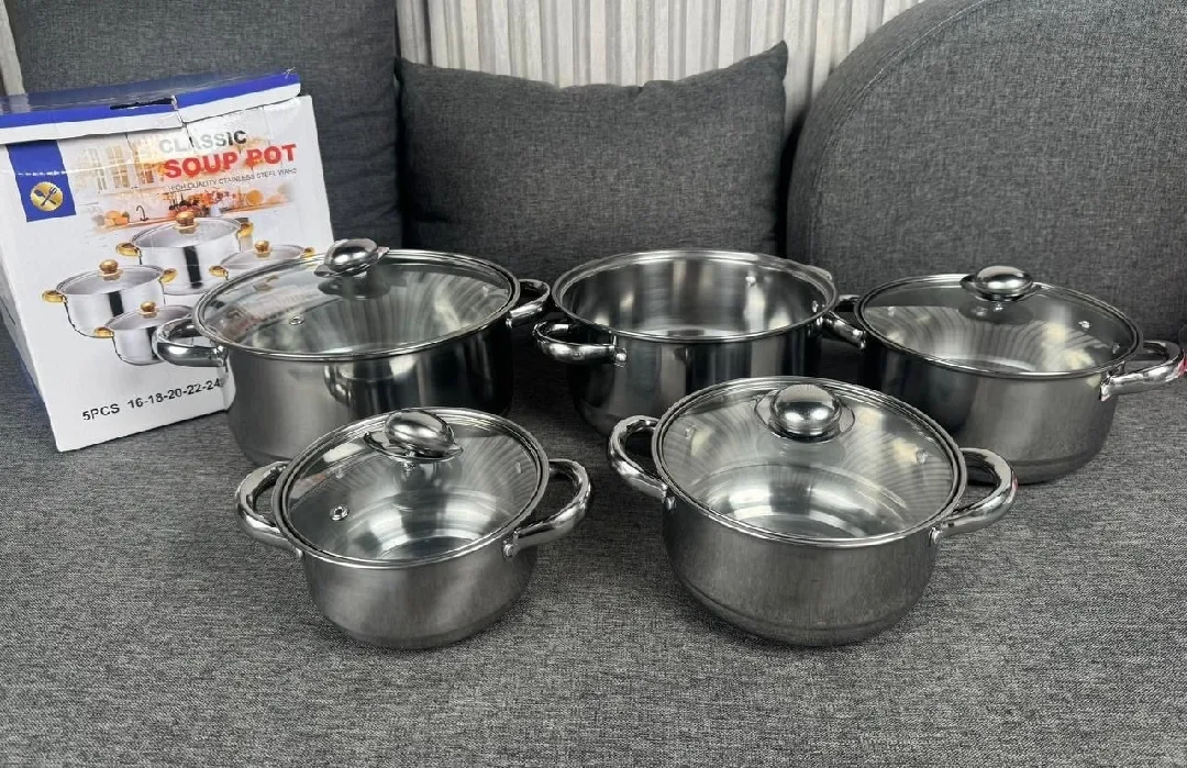 ✨🍲 طقم طناجر ستانلس ستيل