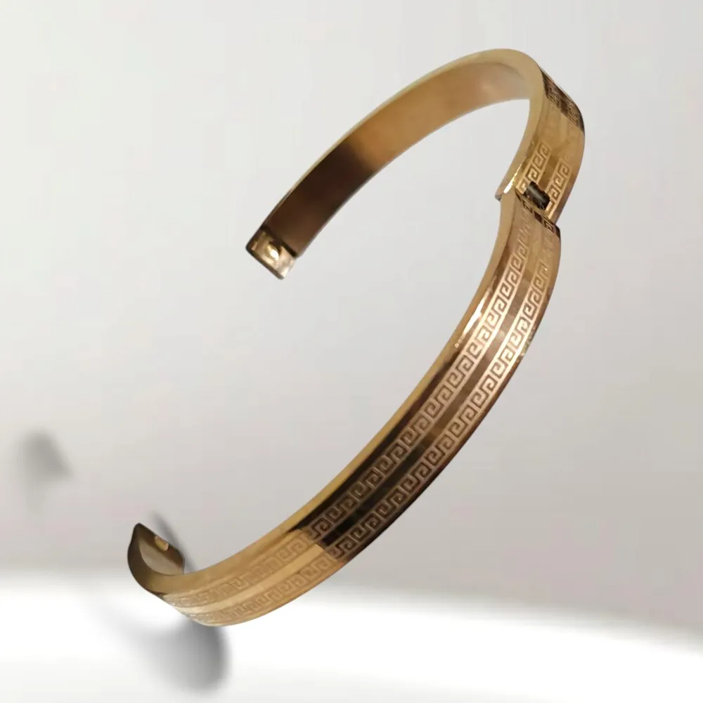 سوار نحاس مشغول يدوي طلاء ذهب