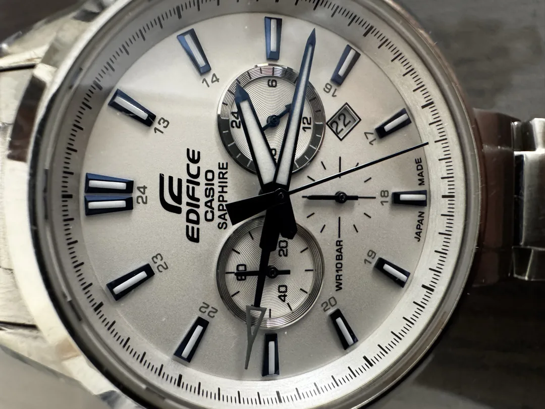 ساعة Casio Edifice Sapphire أصلية — ستانلس ستيل / Japan Mov’t / WR 10BAR