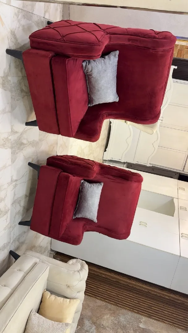 طقم كنب modern 🛋️ راقي جداً ، 7 مقاعد 💺، خشب سويد 🪵 بالكامل ، اسفنج دانلوب ، قماش