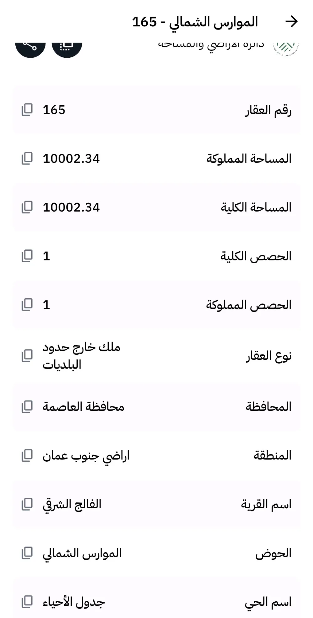 قطعتين ارض مساحة كل قطعة 10 دونمات