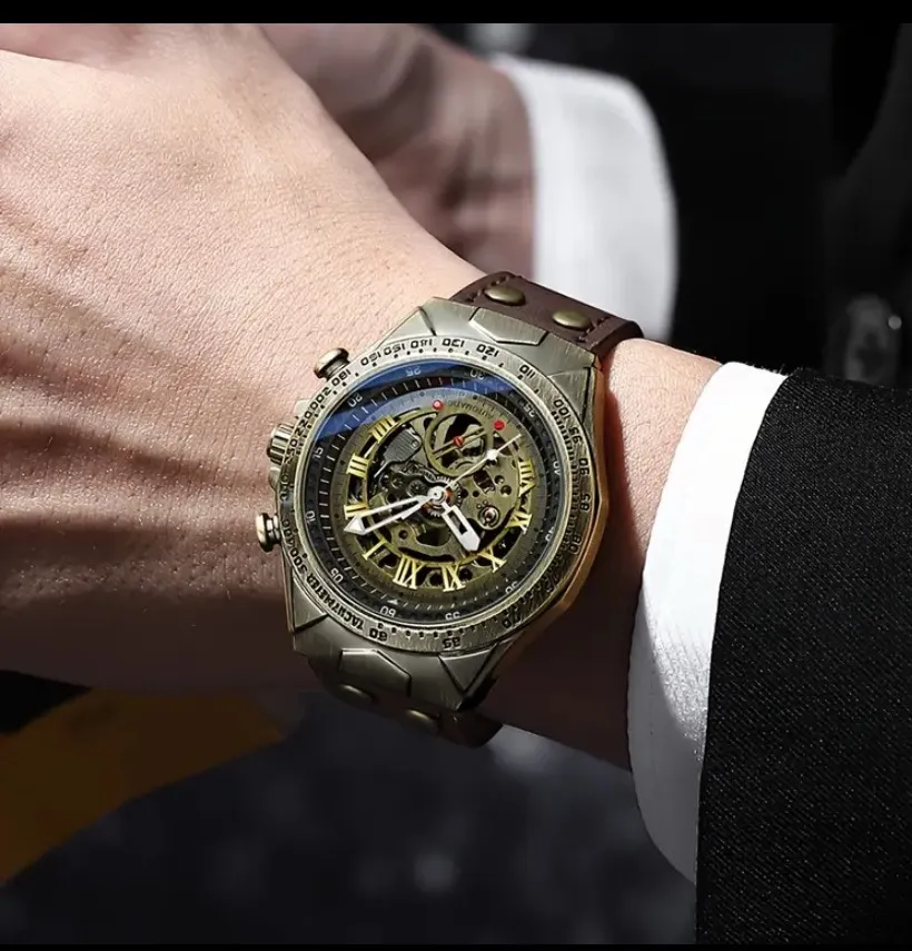 Shenhua ساعة اوتوماتيك للرجال لا تحتاج بطارية